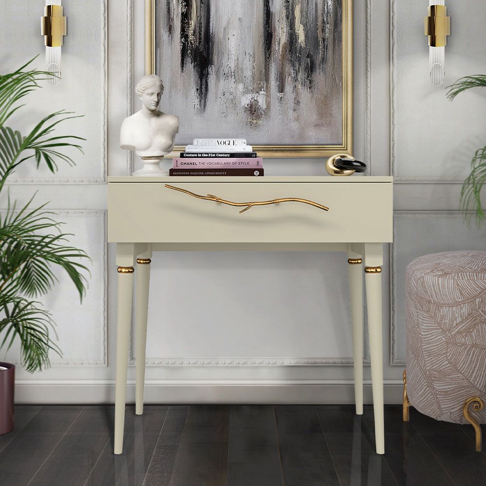 Консоль Арт Колор matte Классик Голд Серый шелк матовый