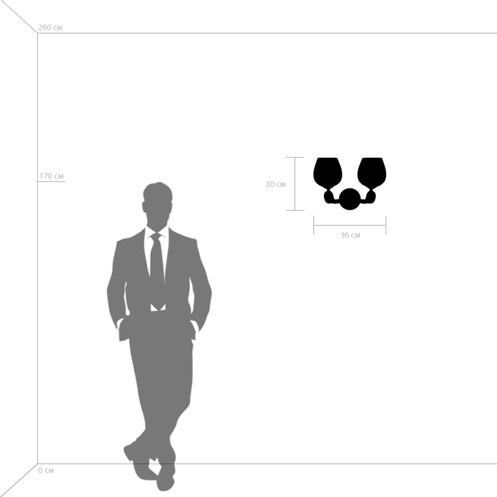 706622 Бра DELTA 2х40W E14 ЗОЛОТО