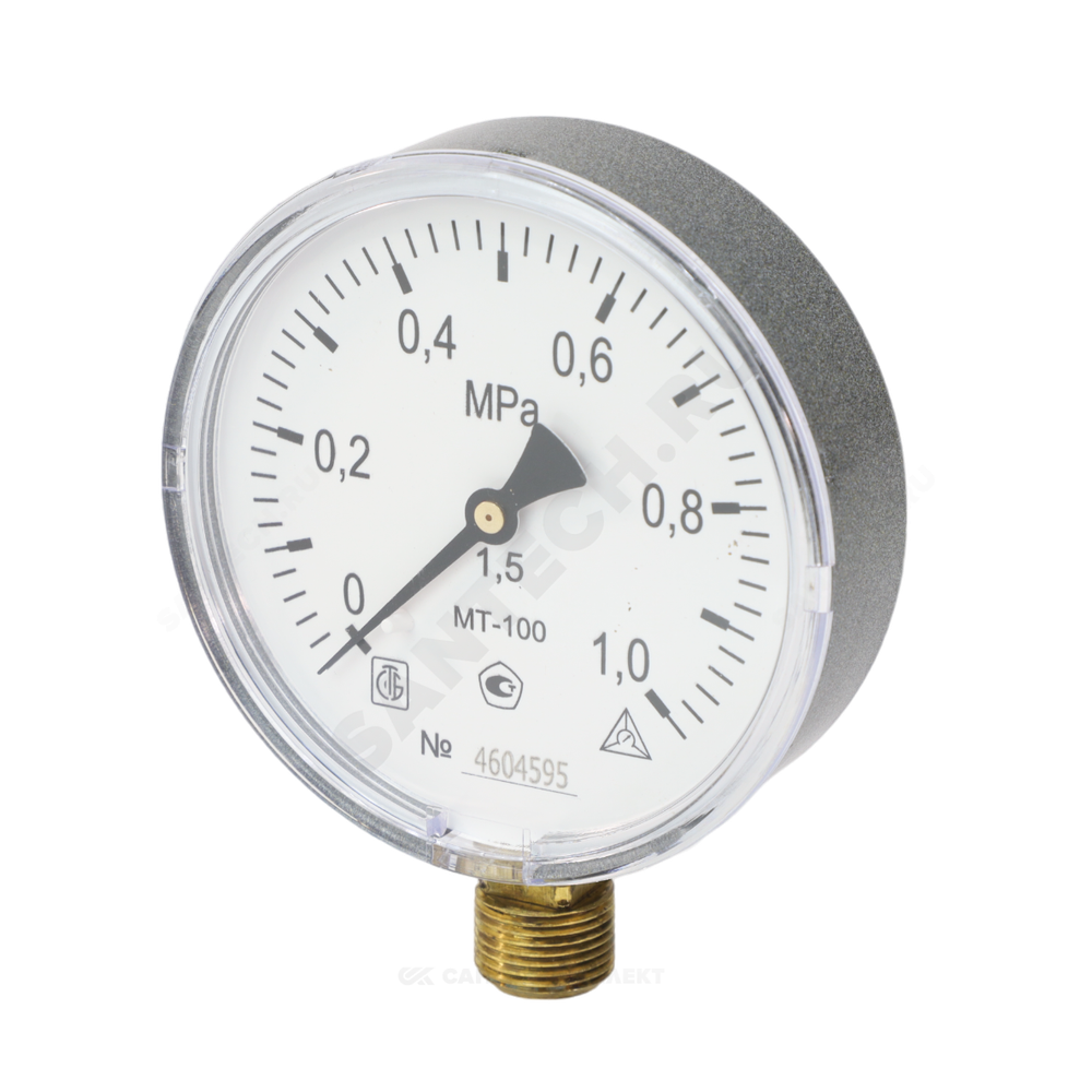 Манометр МТ-100 радиальный Дк100мм 0-0,6 МПа кл.1,5 М20х1,5 Багория