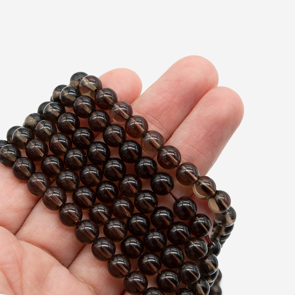 Раухтопаз (дымчатый кварц) натуральный, бусины в форме шара 8мм