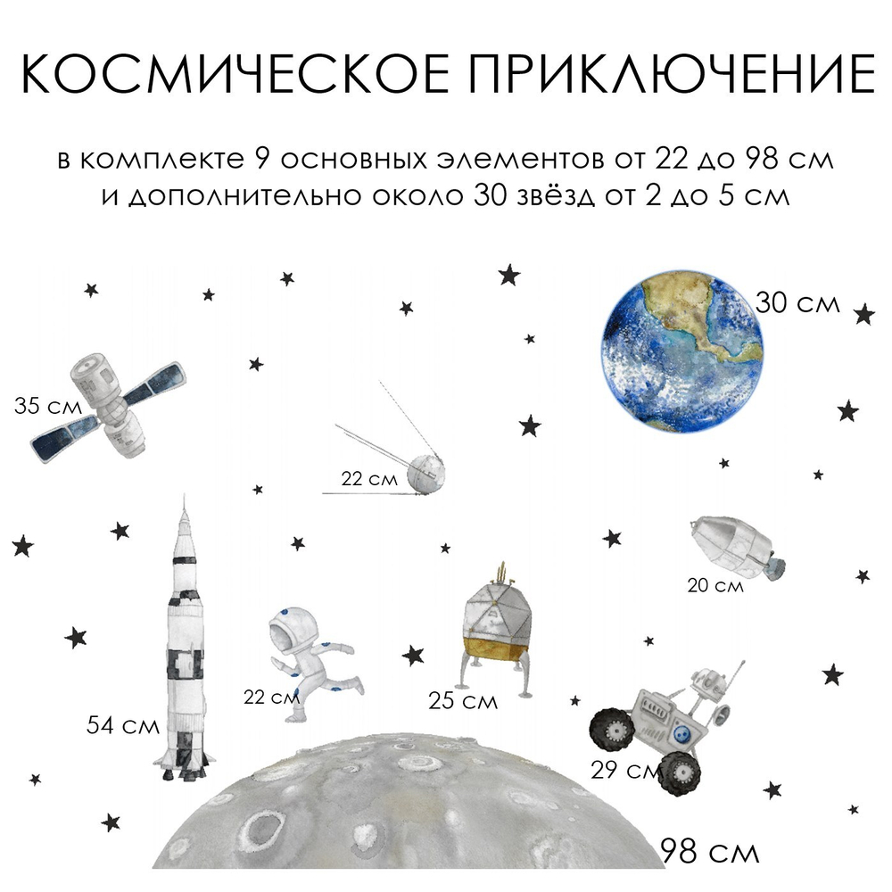 Стикеры  КОСМИЧЕСКОЕ ПРИКЛЮЧЕНИЕ