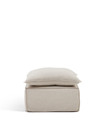 Anarela Пуф со съемным льняным чехлом бежевого цвета 80 х 80 см