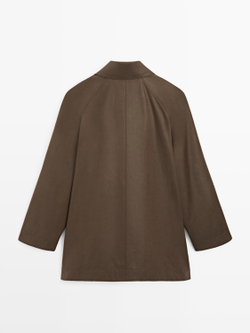 Massimo Dutti Длинная парка с карманами, кротово-коричневый