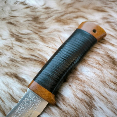 Кованый нож НС-34 (ЭИ-107) гравировка (Златоуст)