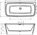 Акриловая ванна Riho ADORE FS 180x86