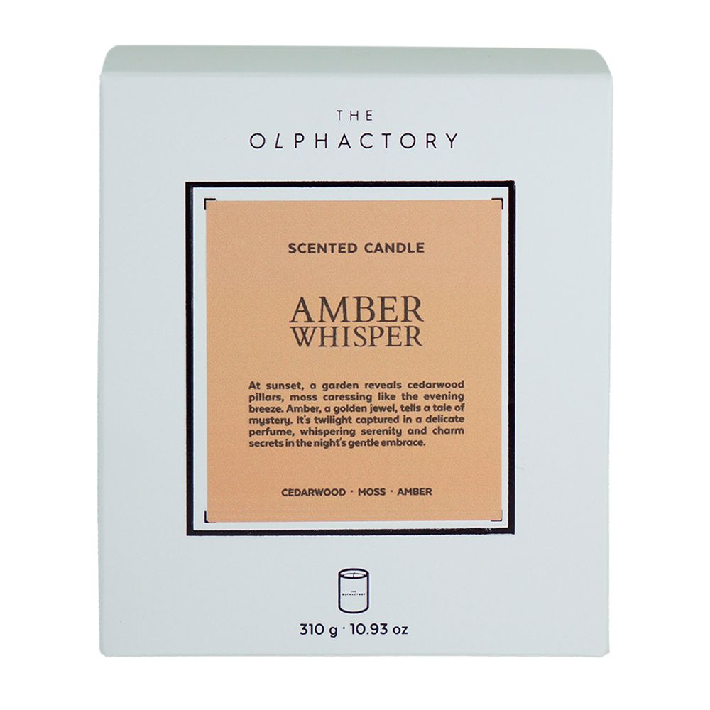 Свеча ароматическая The Olphactory, White Insignia, Amber Whisper, 60 ч