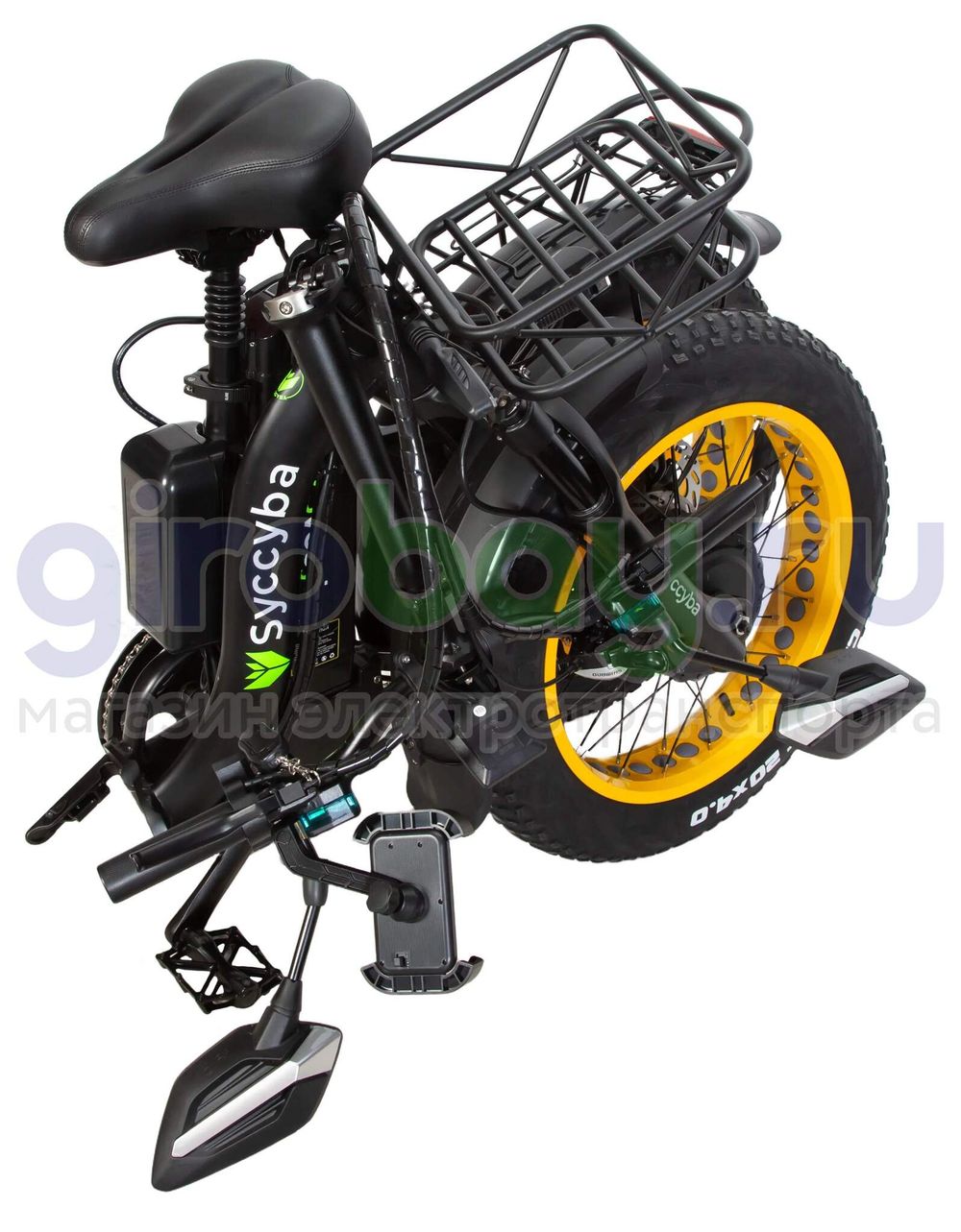 Электровелосипед Syccyba F11 Pro Dual 48V/20Ah (полный привод) - Желтый обод фото №15