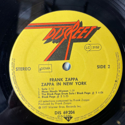 Винтажная виниловая пластинка LP Frank Zappa In New York (Germany 1977)