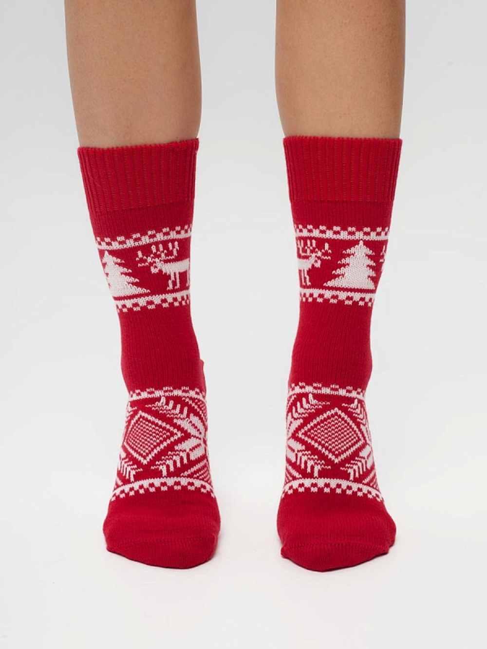 Теплые шерстяные носки Н212-19 красный