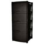 Комод 4-х секционный "Keeplex Rattan", темный каштан