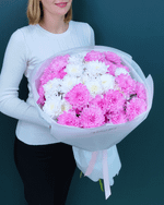 Хризантема кустовая белая и розовая,9шт(00443)