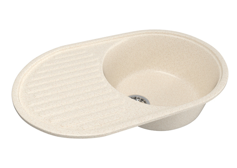 Мойка ML-GM16 овальная с крылом, бежевая (328), 720*465*180мм (551929)