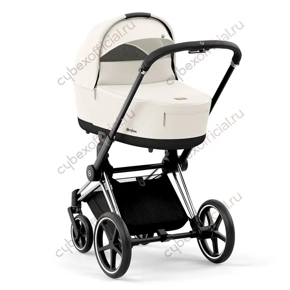Коляска для новорожденных Cybex Priam IV Off White шасси Chrome Black