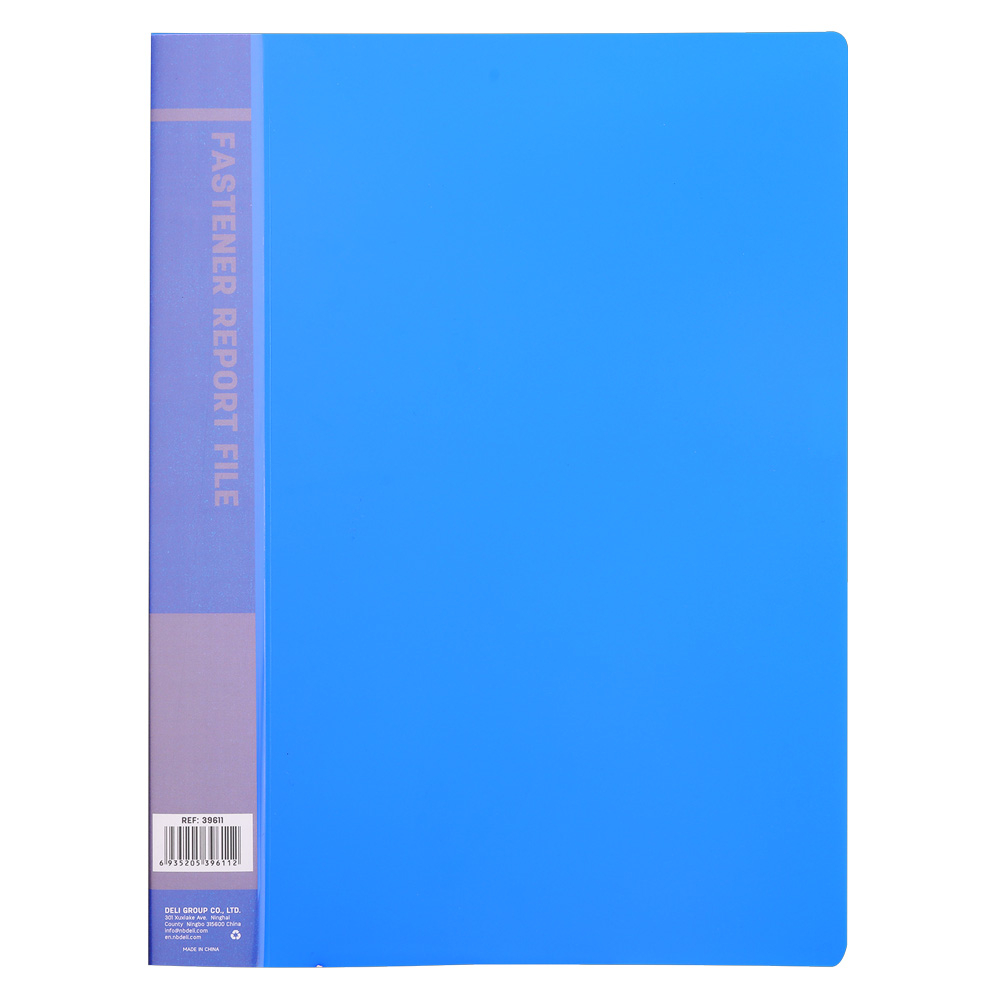 Папка-скоросшиватель с пружинным механизмом DELI, А4, 600 мкм, торц. карман, ассорти