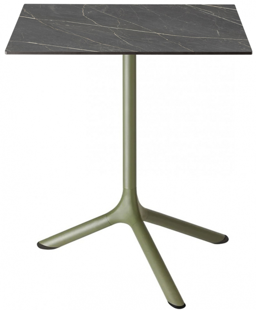 Стол ламинированный обеденный складной Scab Design Tripe Folding, оливковый, черный мрамор Сахара
