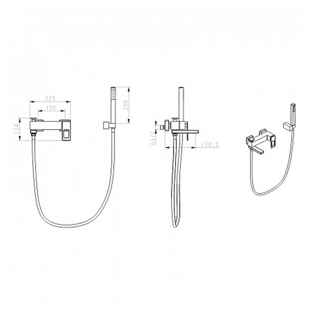 Смеситель для ванны Boheme Q 143-CRRed.2