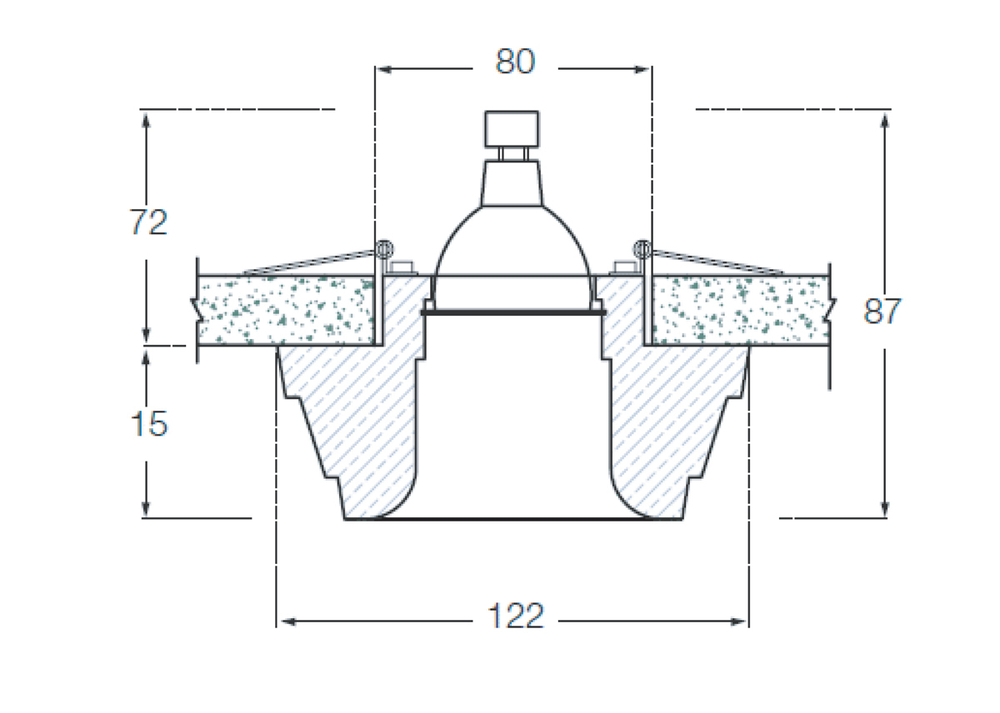 Светильник встраиваемый гипсовый  под сменную лампу