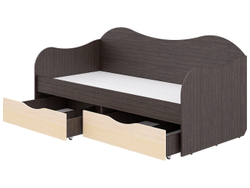 Кровать БОКС 90/2 с ящиками Венге/молоко
