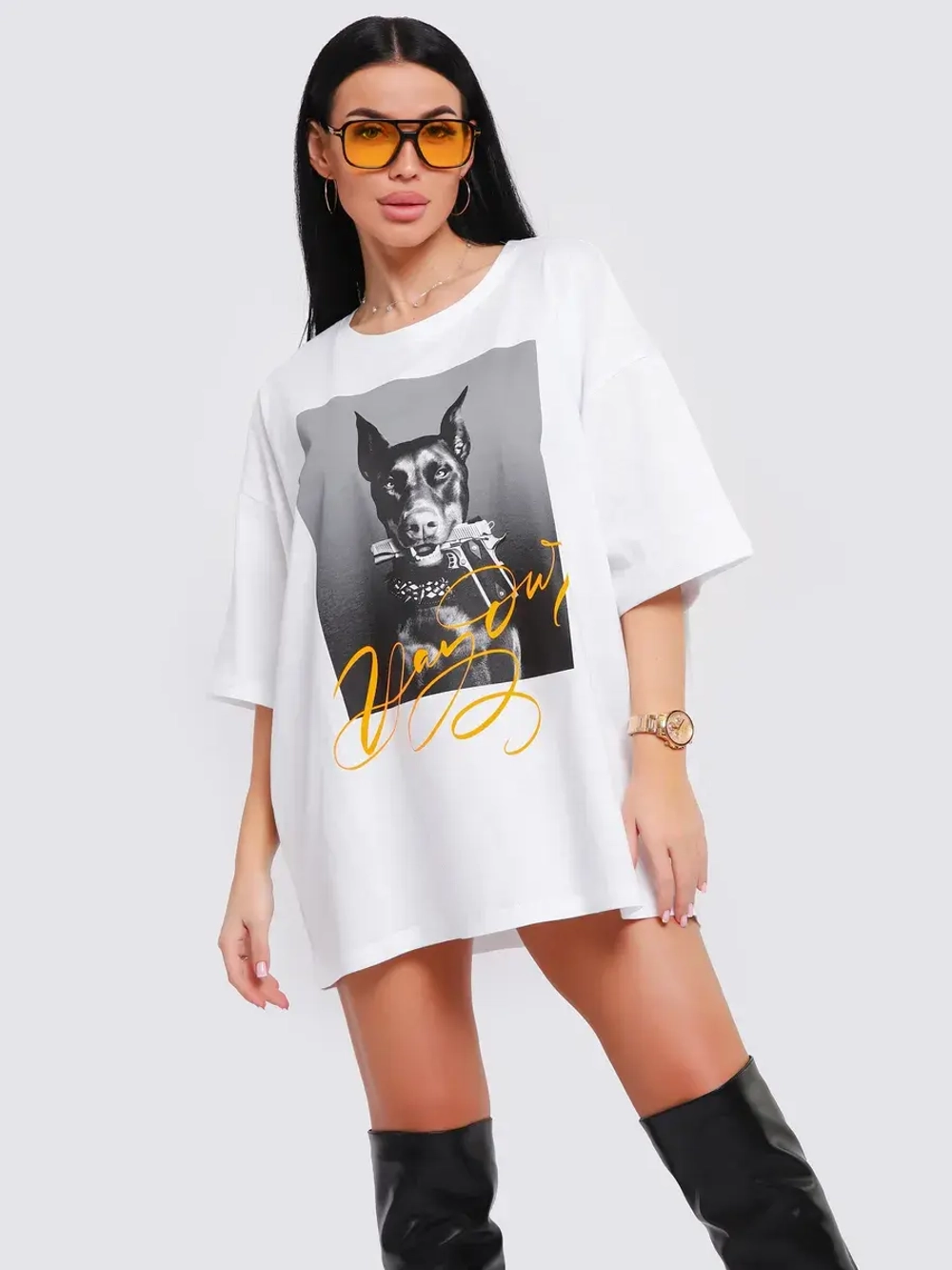 Футболка женская оверсайз принт