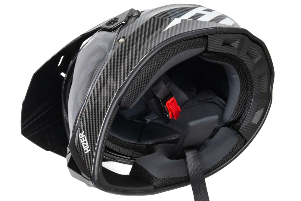 Шлем мото мотард HIZER J6808 №4 (L) carbon (2 визора)