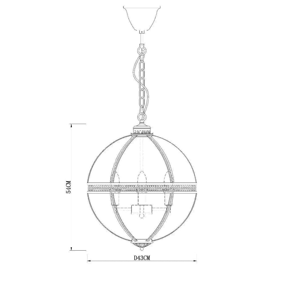 Люстра Residential 4 ant.brass
