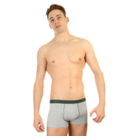 Мужские меланжевые трусы-боксеры с окантовкой и резинкой зеленого цвета (Размер: XXXL) (Цвет: серый)