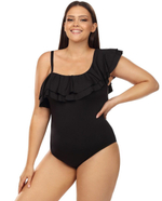 Совместный купальник с пышным воланом (Размер: 80/40) (Цвет: черный)