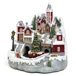 МУЗЫКАЛЬНАЯ СТАТУЭТКА "ЗИМНИЙ ГОРОДОК" 28Х28,5Х27 СМ