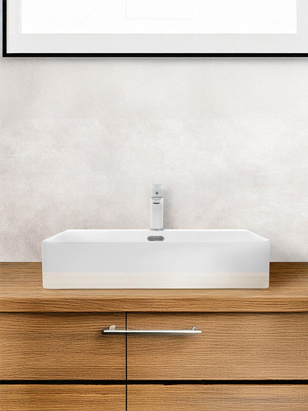 Раковина накладная (матовая белая) WeltWasser WW  ELBACH 2173 MW 600х420х120