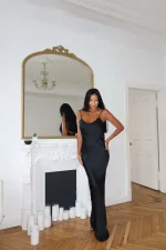 Платье комбинация черное