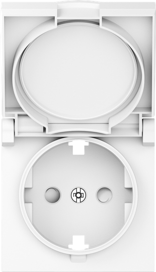 Накладка для розетки Schuko с заземлением,  с крышкой,  16A 250 В~,  глянцевый белый,  серия A07