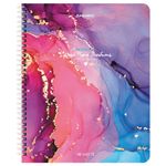 Тетрадь А5, 96 л., BRAUBERG, гребень, клетка, обложка картон, "Мрамор", 404422, 4шт