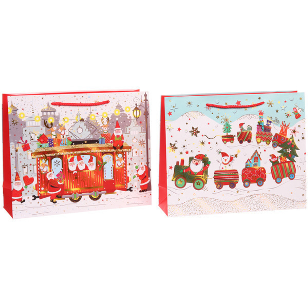 Пакет подарочный «Зимнее веселье» 32*26*10 см, микс