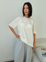 Футболка оверсайз с принтом длинная love