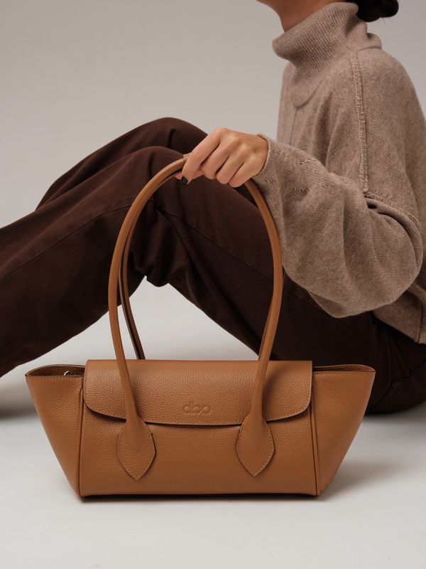 Кожаная сумка DBR 31341 оранжевый миндаль