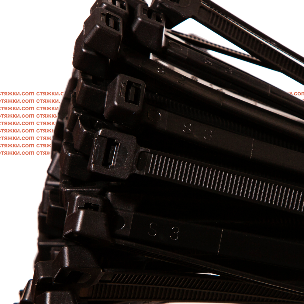 Стяжка - хомут кабельная нейлоновая КСС 8х450 черные — 100 шт/уп