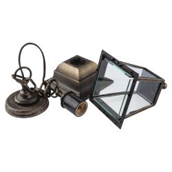 Садово-парковый светильник ЭРА НСУ 04-60-001 бронза 4 гранный подвесной IP44 Е27 max60Вт