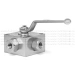 KHB-KH4-DN10-G3/8-X-1112 - Шаровой кран 4/3 на высокое давление, резьба G3/8", закрытые центры