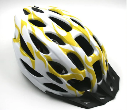 Шлем FSD-HL003 (in-mold),  размер L (54-61см) желто-белый