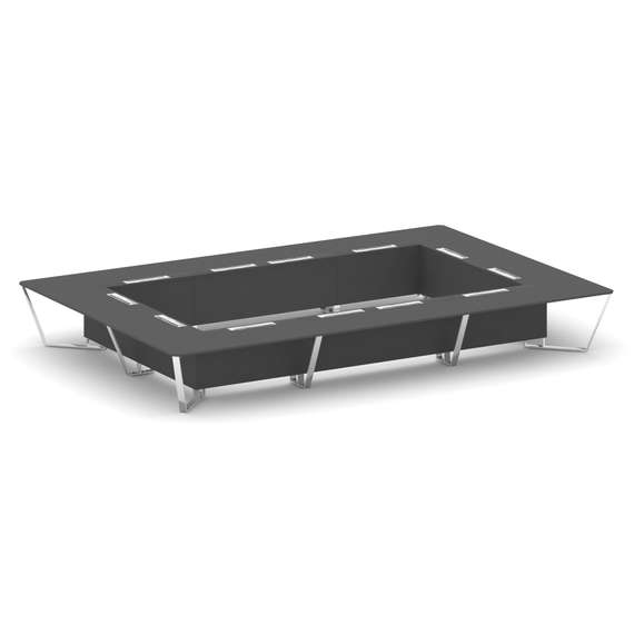 Steel Meet Стол переговорный прямоугольный MD-PR.B.SP-26K2 Антрацит/Нержавеющая Сталь/Хром 6000*4000