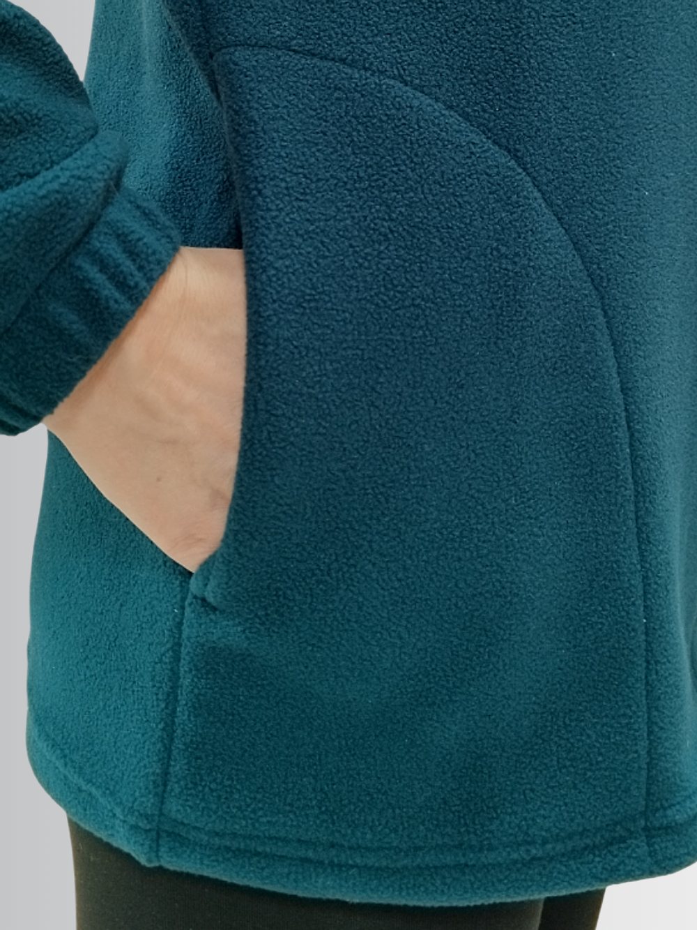 2088 Жакет флисовый ворот стойка на молнии петроль (56)