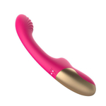 Розовый изогнутый ребристый вибромассажер - 21 см. (Цвет: розовый)