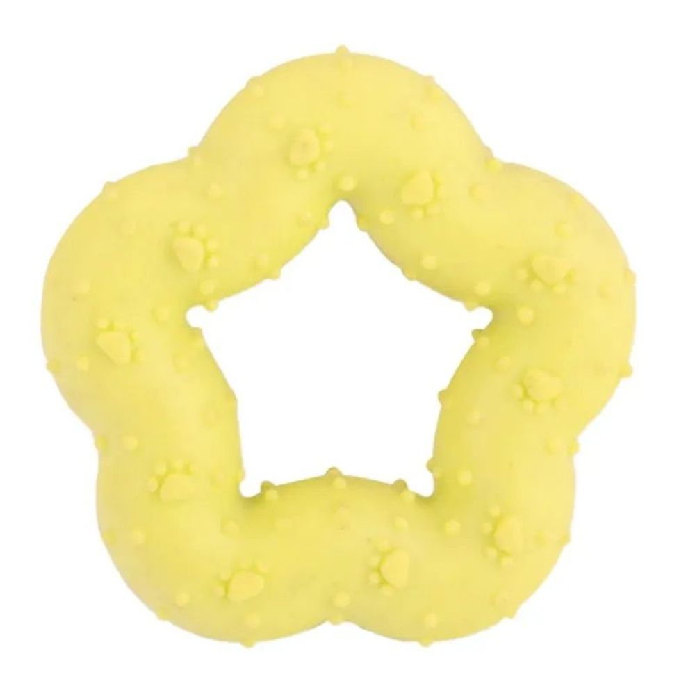 Игрушка жевательная для собак "Чистый котик" Звездочка желтая 7 см SC-T35