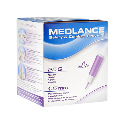Скарификатор (ланцет) безопасный Медланс плюс Лайт, 25G, 1,5мм, 200шт./уп., Польша