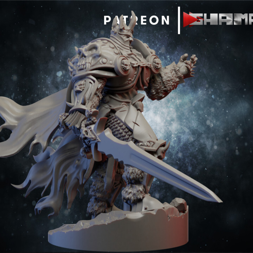 Grand Alliance Chaos Everchosen and Slaves to Darkness Chaos Lord Хаос Лорд с мечом миниатюра для dnd, днд, pathfinder, фентези, Настольная игра, НРИ, Варгейм, РПГ