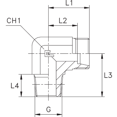 Штуцер FC90 DS25 BSPT 1 (корпус)