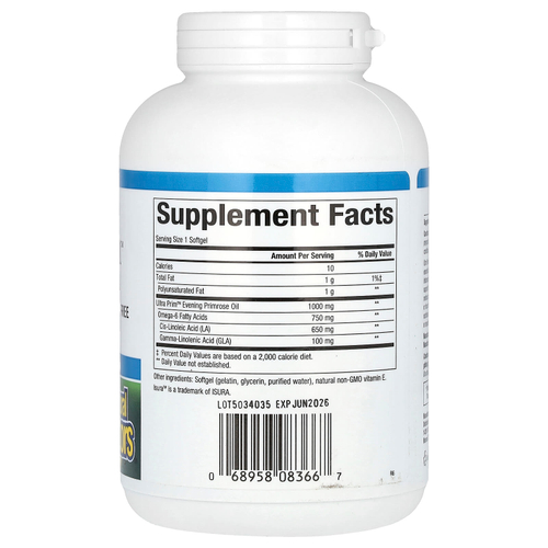 Natural Factors, OmegaFactors, Ultra Prim, масло примулы вечерней, 1000 мг, 240 капсул