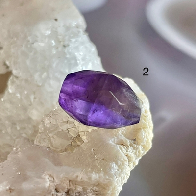 54611  Аметист Бусина бочонок 10*14мм огр