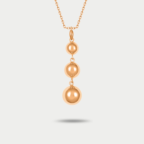 Подвеска из розового золота 585 пробы для женщин без вставок  (арт. 74496)