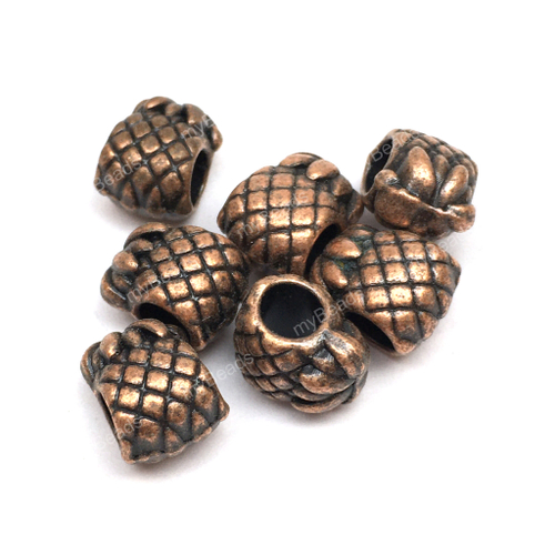 Бусины для украшений "Ананас" 11х8 мм (5 шт), под медь